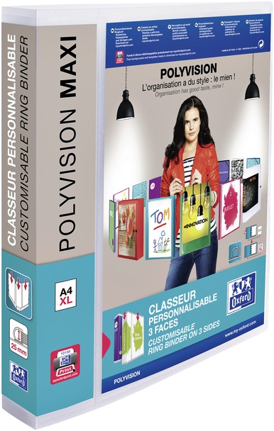 Kolibrie geloof Roest Presentatieringband Oxford Polyvision Maxi A4 XL 4-rings D-mech 30mm  transparant bij Easy4Office