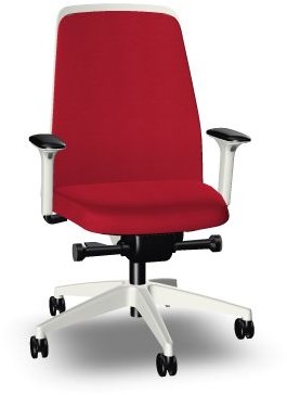 Gebakjes Centraliseren trog Interstuhl New EveryIs 1 EV311 bureaustoel- Kunststof delen en voetkruis  wit - Era rood ER33 - Zitdiepte- en lendensteun verstelbaar bij Easy4Office